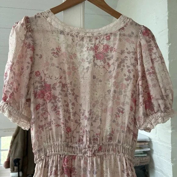 Love Shack Fancy delicate floral silk dress - Picture 5 of 7